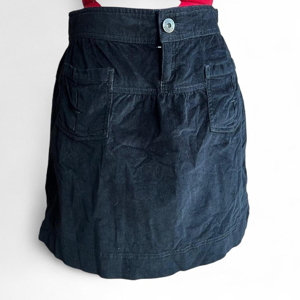 Athleta Black Cotton Corduroy Mini Skirt With Pockets Size 6 Autumn Whimsygoth